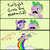 Size: 679x675 | Tagged: safe, artist:tsubukisan, spike, twilight sparkle, dragon, pony, unicorn, g4, artifact, comic, duo, facial hair, grab my meme, masculine, meme, moustache, number 25, rainbow, unicorn twilight