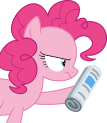 Size: 5054x5787 | Tagged: safe, artist:uigsyvigvusy, pinkie pie, earth pony, pony, g4, absurd resolution, angry, female, mare, newspaper, simple background, transparent background, vector