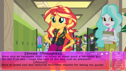 Size: 1920x1080 | Tagged: safe, sunset shimmer, equestria girls, g4, fake, geode of empathy, magical geodes, visual novel