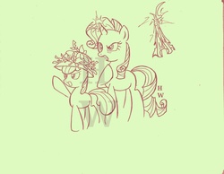Size: 2648x2059 | Tagged: safe, artist:hu乘云, apple bloom, rarity, earth pony, pony, g4, angry, high res