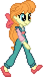Size: 86x152 | Tagged: safe, artist:botchan-mlp, megan williams, equestria girls, g1, g4, animated, cute, desktop ponies, female, g1 to g4, g1betes, generation leap, pixel art, simple background, solo, sprite, transparent background, walking