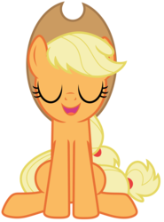 Size: 4801x6480 | Tagged: safe, artist:estories, applejack, earth pony, pony, g4, absurd resolution, eyes closed, female, mare, open mouth, simple background, sitting, solo, transparent background, vector