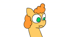 Size: 1280x720 | Tagged: safe, oc, oc:dipping sauce, pony, animated, backing away, curly hair, do not want, nope