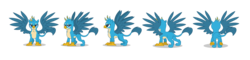 Size: 8000x1931 | Tagged: safe, artist:twilight-twinkle, gallus, griffon, g4, male, paws, rotation, spread wings, turnaround, wings