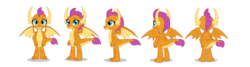 Size: 7000x1867 | Tagged: safe, artist:twilight-twinkle, smolder, dragon, g4, dragoness, female, flash puppet, rotation, turnaround, vector, wings