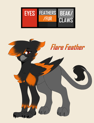 Size: 3290x4290 | Tagged: safe, artist:tuzz-arts, artist:tuzzarts, oc, oc only, oc:flare feather, griffon, female, reference sheet, simple background, solo