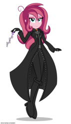 Size: 1700x2970 | Tagged: safe, artist:gamerpen, oc, oc only, oc:contralto, equestria girls, g4, clothes, crossover, disney, equestria girls-ified, female, gem, kingdom hearts, looking at you, organization xiii, simple background, siren gem, solo, transparent background, video game crossover
