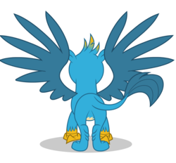 Size: 1494x1388 | Tagged: safe, artist:twilight-twinkle, gallus, griffon, g4, butt, claws, gallass, male, paws, plot, rear view, simple background, solo, spread wings, transparent background, wings