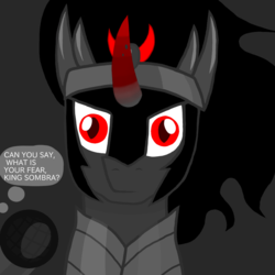 Size: 1000x1000 | Tagged: safe, artist:php185, king sombra, pony, g4, ask, interview, microphone, tumblr, young, younger