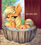 Size: 2626x2863 | Tagged: safe, artist:unluckypaw, applejack, earth pony, pony, g4, adorasexy, applebutt, barn, bathing, butt, cute, female, freckles, hay, high res, jackabetes, looking at you, one eye closed, plot, sexy, solo, tongue out, washtub, wink, winking at you