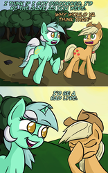 Size: 1000x1602 | Tagged: safe, artist:roflpony, applejack, lyra heartstrings, earth pony, pony, unicorn, ask pun, g4, colored pupils, comic, dialogue, duo, facehoof, pun