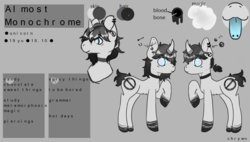 Size: 1900x1080 | Tagged: safe, artist:chrywn, oc, oc:almost monochrome, pony, reference sheet