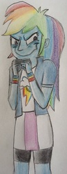 Size: 768x1988 | Tagged: safe, artist:captainedwardteague, rainbow dash, equestria girls, g4, female, solo, traditional art