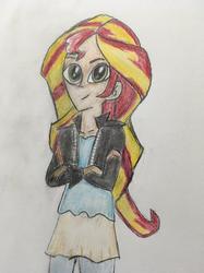 Size: 1024x1366 | Tagged: safe, artist:captainedwardteague, sunset shimmer, equestria girls, g4, female, solo, traditional art