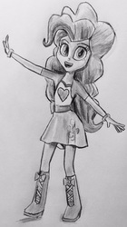 Size: 1097x1963 | Tagged: safe, artist:captainedwardteague, pinkie pie, equestria girls, g4, female, pencil drawing, solo, traditional art