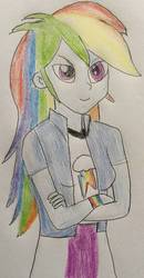 Size: 644x1241 | Tagged: safe, artist:captainedwardteague, rainbow dash, equestria girls, g4, female, solo, traditional art