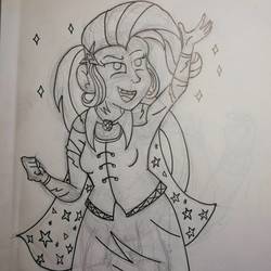 Size: 1080x1080 | Tagged: artist needed, safe, trixie, equestria girls, g4, female, solo, traditional art