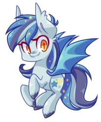 Size: 751x913 | Tagged: safe, artist:looji, oc, oc only, oc:star struck, bat pony, pony, bat pony oc, ethereal mane, simple background, solo, starry mane, transparent background, unshorn fetlocks