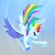 Size: 1900x1900 | Tagged: safe, artist:xbi, rainbow dash, pegasus, pony, g4, female, flying, mare, solo, underhoof