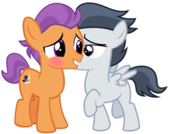 Size: 985x768 | Tagged: safe, artist:jawsandgumballfan24, artist:pink1ejack, artist:sollace, rumble, tender taps, earth pony, pegasus, pony, g4, colt, gay, male, rumbletaps, shipping, show accurate, simple background, transparent background