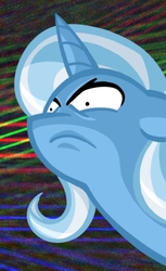 Size: 360x590 | Tagged: safe, alternate version, artist:texasuberalles, trixie, pony, unicorn, g4, angry, cropped, death stare, female, mare, reaction image, solo, trixie is not amused, unamused