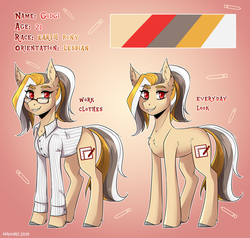 Size: 2100x2000 | Tagged: safe, artist:serodart, oc, oc only, oc:godgi, earth pony, pony, clothes, high res, looking at you, ponytail, reference, solo