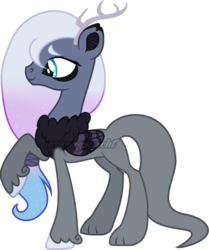 Size: 818x977 | Tagged: safe, artist:t-aroutachiikun, oc, oc only, oc:hyperion, hybrid, base used, interspecies offspring, male, offspring, parent:discord, parent:princess luna, parents:lunacord, simple background, solo, transparent background