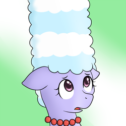 Size: 500x500 | Tagged: safe, artist:marikaefer, cloudchaser, pony, ask flitter and cloudchaser, g4, alternate hairstyle, female, male, marge simpson, solo, the simpsons