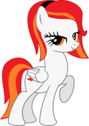 Size: 1024x1457 | Tagged: safe, artist:jeremeymcdude, oc, oc only, oc:sunset flyer, pegasus, pony, bedroom eyes, female, looking at you, simple background, solo, transparent background, vector