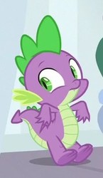 Size: 194x335 | Tagged: safe, screencap, spike, dragon, a matter of principals, g4, claws, cropped, male, solo, tail, toes, winged spike, wings