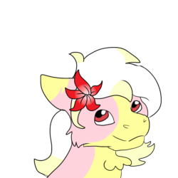 Size: 1500x1500 | Tagged: safe, artist:euspuche, oc, oc:carmen garcía, pony, animated, bust, chest fluff, cute, flower, flower in hair, frame by frame, gif, looking at you