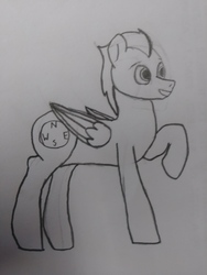 Size: 4160x3120 | Tagged: safe, artist:thermickarma, oc, oc:thunderbolt, pegasus, pony, my little pony: tails of equestria, male, pencil drawing, traditional art