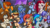 Size: 4800x2700 | Tagged: safe, artist:latecustomer, oc, oc:amora bunny, oc:blue stripes, oc:cinnabyte, oc:cloudbyte, oc:speedpaint, oc:vanilla creame, oc:velvet skies, duck, hippogriff, pony, undead, zebra, zombie, zombie pony, ac/dc, band-aid, band-aid on nose, baseball cap, bayonet, beer can, broken window, cap, chainsaw, clothes, commission, crowbar, cutie mark, drill, drunk, drunk bubbles, earth pony oc, first aid kit, flame thrower, glasses, goggles, hair tie, hat, hippogriff oc, jewelry, kitana, mortal kombat, naginata, necklace, oakland athletics, ocs everywhere, pegasus oc, ray gun, shirt, super scope, t-shirt, unicorn oc, weapon, window, zebra oc, zombie apocalypse