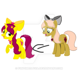 Size: 400x400 | Tagged: safe, artist:funtimeelysia, oc, oc only, pony, unicorn, bow, deviantart watermark, hair bow, obtrusive watermark, simple background, watermark, white background
