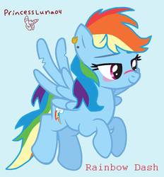 Size: 862x928 | Tagged: safe, artist:anisa-mlp222, artist:princessluna04, rainbow dash, pegasus, pony, g4, base used, blue background, female, simple background, solo