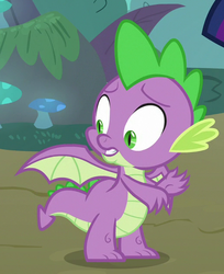 Size: 514x630 | Tagged: safe, screencap, spike, dragon, g4, molt down, claws, cropped, male, solo, tail, winged spike, wings