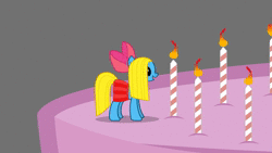 Size: 1280x720 | Tagged: safe, artist:shelikof launch, oc, oc only, oc:cuteamena, oc:electric blue, oc:silver coat, oc:sunshine denom, earth pony, pegasus, pony, unicorn, animated, birthday, bow, cake, candle, clothes, cute, earth pony oc, eaten alive, electricute, endosoma, female, fetish, food, happy birthday, horn, male, mare, micro, no sound, non-fatal vore, pegasus oc, shipping, show accurate, skirt, soft vore, stallion, table, unicorn oc, vore, webm