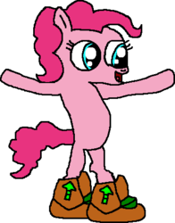 Size: 353x451 | Tagged: safe, artist:macloud34100, pinkie pie, earth pony, pony, g4, bipedal, crossover, simple background, solo, subway surfers, white background