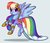 Size: 3619x3128 | Tagged: safe, artist:ohjeetorig, rainbow dash, pegasus, pony, g4, the best night ever, clothes, dress, female, gala dress, high res, mare, official fan art, rainbow dash's first gala dress, solo