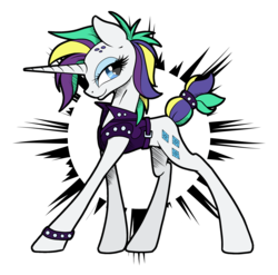 Size: 2000x1977 | Tagged: safe, artist:mysteriousshine, rarity, pony, unicorn, g4, it isn't the mane thing about you, abstract background, alternate hairstyle, female, mare, punk, raripunk, simple background, smiling, solo, transparent background