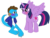 Size: 1280x979 | Tagged: safe, artist:grishamanimationstudios102, twilight sparkle, oc, oc:matt the dragon, alicorn, dragon, pony, g4, blushing, canon x oc, dragon oc, duo, twilight sparkle (alicorn)