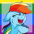 Size: 3000x3000 | Tagged: safe, artist:rainbowtashie, rainbow dash, pony, g4, female, high res, laughing, screenshot redraw, simple background, solo