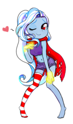 Size: 528x892 | Tagged: safe, artist:baekgup, artist:starwantrix, derpibooru exclusive, edit, trixie, equestria girls, g4, adorkable, alternate clothes, alternate hairstyle, belly button, clothes, cute, dork, heart, heart eyes, midriff, shorts, sports bra, wingding eyes