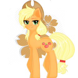 Size: 1185x1185 | Tagged: safe, artist:surpriselife, applejack, earth pony, pony, g4, female, simple background, solo, white background