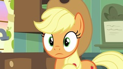 Size: 1920x1080 | Tagged: safe, screencap, applejack, earth pony, pony, g4, going to seed, applejack's hat, cowboy hat, female, hat, mare, solo