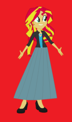 Size: 380x636 | Tagged: safe, artist:starman1999, sunset shimmer, equestria girls, g4, clothes, female, long skirt, skirt, solo