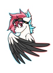 Size: 1189x1636 | Tagged: safe, artist:cyan-artsy, oc, oc only, oc:velocity, pegasus, pony, bust, cute, determined, goggles, portrait, wings