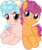 Size: 311x368 | Tagged: safe, artist:drugzrbad, artist:rainbineeoi, cozy glow, scootaloo, pegasus, pony, g4, a better ending for cozy, base used, blushing, cozybetes, cozylove, cute, daaaaaaaaaaaw, duo, female, lesbian, looking at you, lying down, reformation, reformed villain, ship:cozyloo, shipping, what if, wings