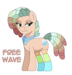 Size: 1280x1341 | Tagged: safe, artist:flawlessvictory20, oc, oc:free wave, earth pony, pony, clothes, dreadlocks, female, lidded eyes, looking at you, mare, neckerchief, socks