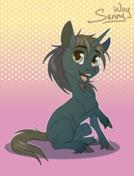 Size: 1000x1308 | Tagged: safe, artist:sunny way, oc, oc only, oc:steven saidon, pony, unicorn, rcf community, chibi, cute, horn, male, open mouth, smiling, solo, stallion